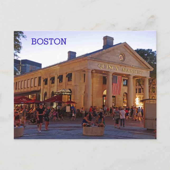 Postal Centro del Histórico Mercado Quincy de Boston (Anverso)