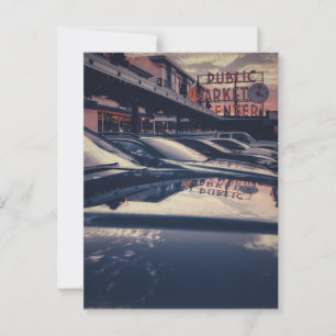 Postal Centro del mercado del lucio Seattle y las reflexi