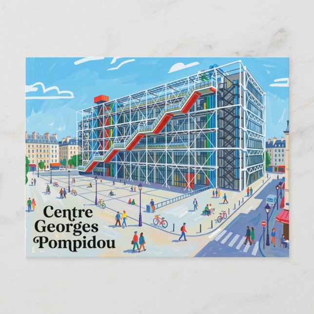Postal Centro Georges Pompidou Francia (Anverso)