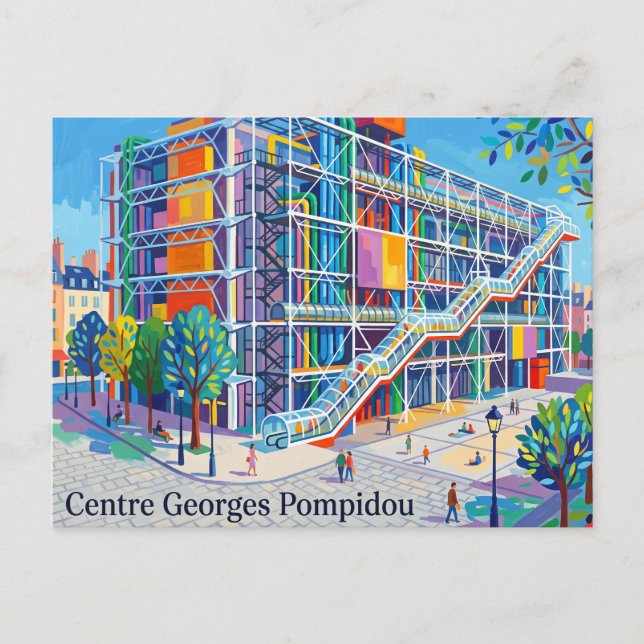 Postal Centro Georges Pompidou Francia (Anverso)