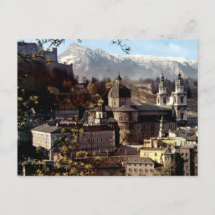 Postal Centro histórico antiguo de Salzburgo y horizonte