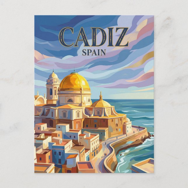 Postal Centro histórico de Cádiz España (Anverso)