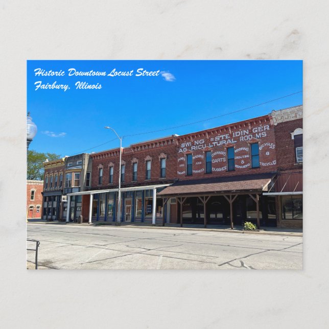 Postal Centro Histórico de Fairbury Illinois (Anverso)