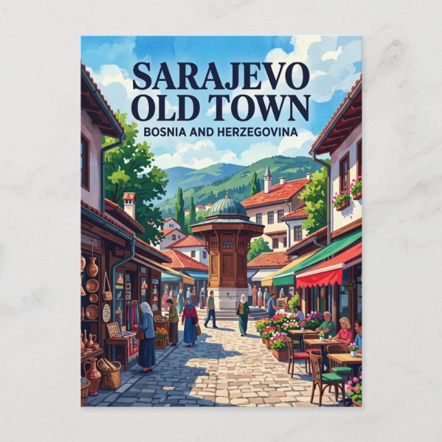 Postal Centro histórico de Sarajevo (Baščaršija) (Anverso)