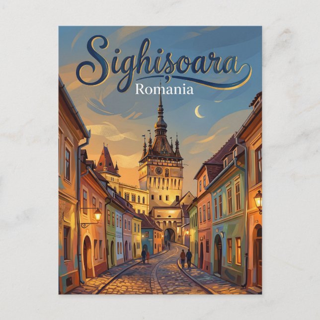 Postal Centro Histórico de Sighișoara Rumania (Anverso)
