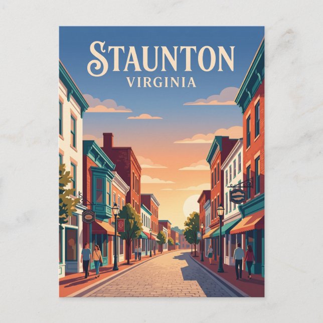 Postal Centro histórico de Staunton EE. UU. (Anverso)