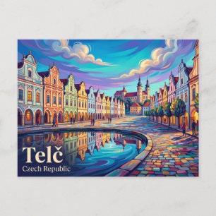 Postal Centro Histórico de Telč República Checa