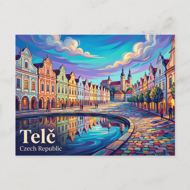 Postal Centro Histórico de Telč República Checa (Anverso)