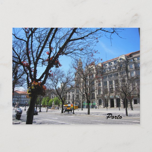 Postal Centro principal de Oporto Postcard (Anverso)