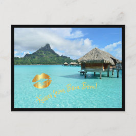 Postal Centro turístico de Overwater en la laguna de Bora