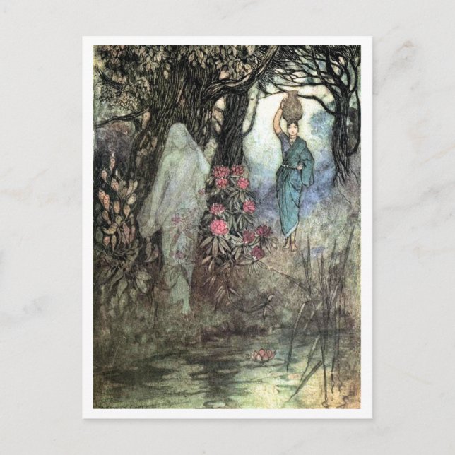 Postal Cepillado por un espíritu de Warwick Goble (Anverso)