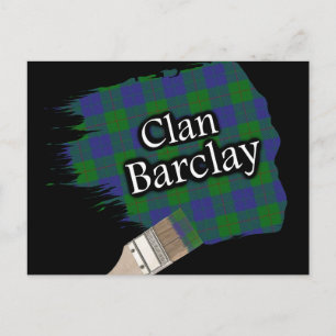 Postal Cepillo de Pintura del Tartán Escocés del Clan Bar