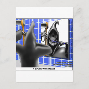 Postal Cepillo pardo de pañales con muerte Tees divertido