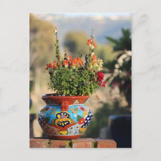 Postal Cerámica colorida con flores [Vida muerta]