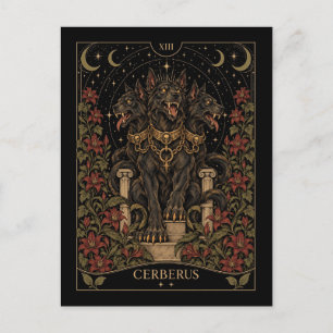 Postal Cérbero, arte del Tarot Starlit