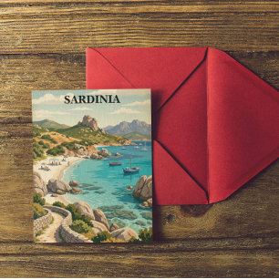 Postal Cerdeña Italia Mediterráneo Antiguo Paisaje
