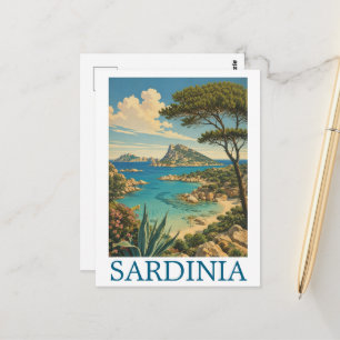 Postal Cerdeña Italia Mediterráneo Isla Viaje Antiguo