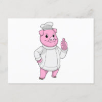 Cerdo como cocinero con sombrero de chef