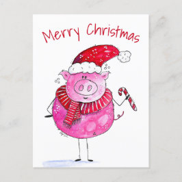 Postal Cerdo de Navidades caprichosos