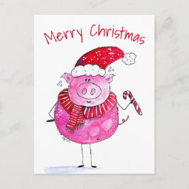 Postal Cerdo de Navidades caprichosos