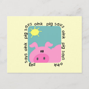 Postal Cerdo dice camisetas y regalos de Oink