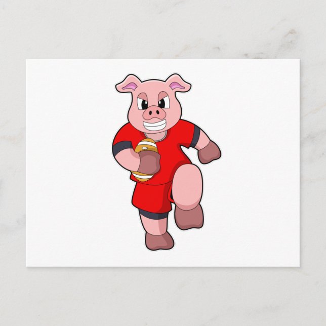 Postal Cerdo en deportes de fútbol (Anverso)