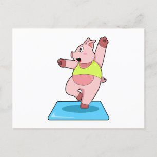 Postal Cerdo en Yoga Fitness