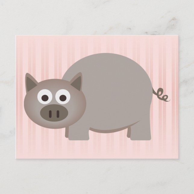 Postal Cerdo marrón pequeño (Anverso)