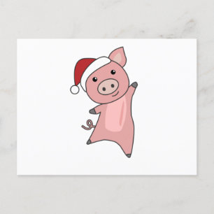 Postal Cerdo Merry Christmas Animals Cerdos