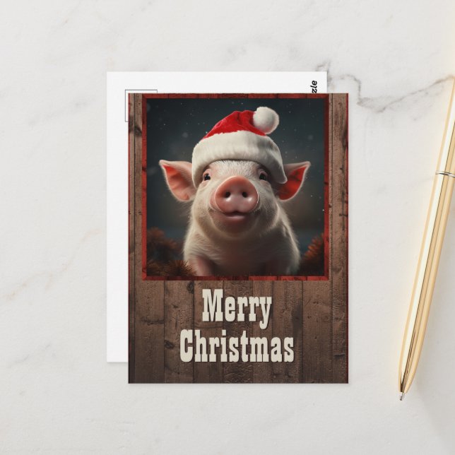 Postal Cerdo navidad (Anverso/Reverso In Situ)