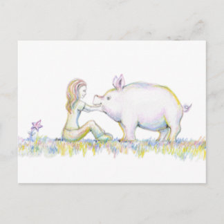 Postal Cerdo precioso