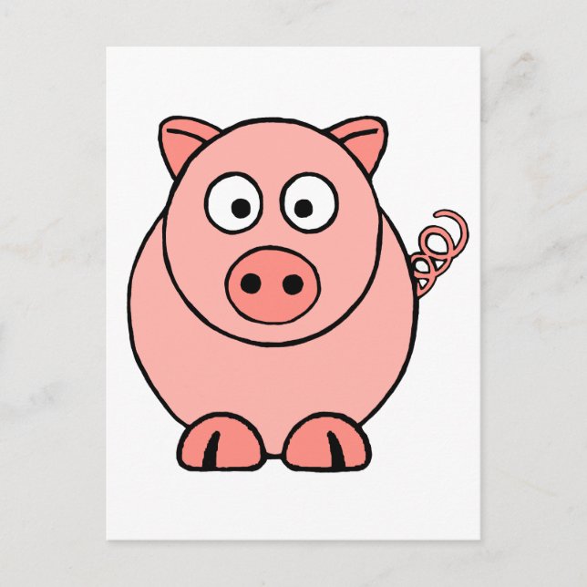 Postal Cerdo rosa (Anverso)