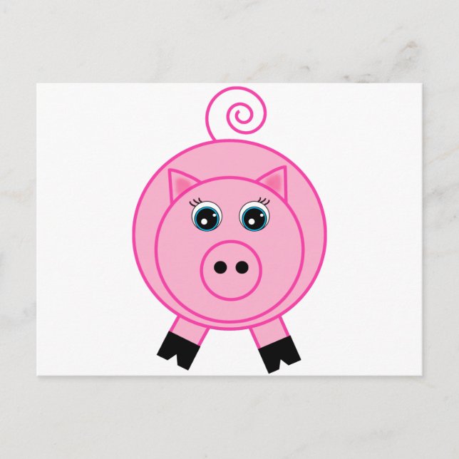 Postal Cerdo rosa (Anverso)