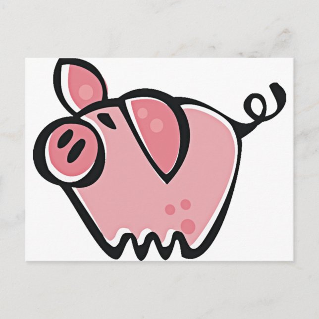 Postal Cerdo rosado Personalizado (Anverso)