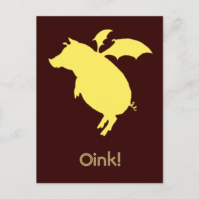 Postal Cerdo volador (Anverso)