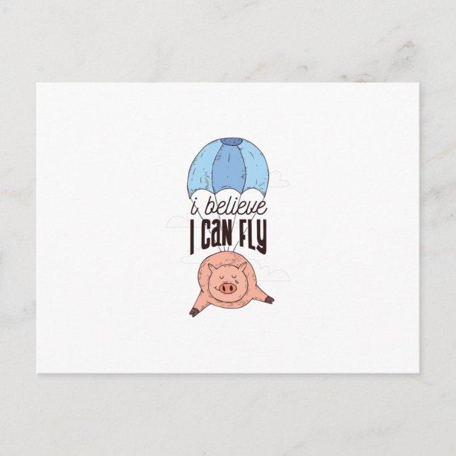 Postal Cerdo volador (Anverso)