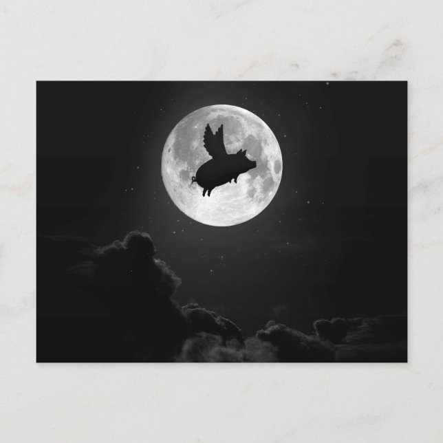 Postal cerdo volador nocturno (Anverso)