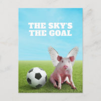 Cerdo volador rosa fútbol cita divertida e inspira