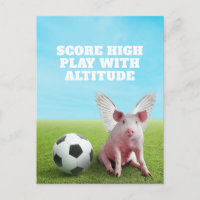 Cerdo volador rosa fútbol cita divertida e inspira