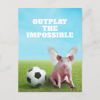 Cerdo volador rosa fútbol cita divertida e inspira