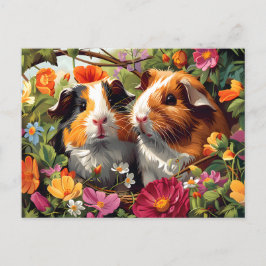 Postal Cerdos de Guinea entre los florines de los jardine