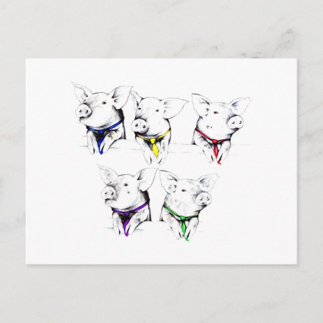 Postal Cerdos políticos (postal) (Anverso)