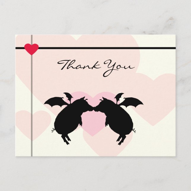 Postal Cerdos voladores (Anverso)