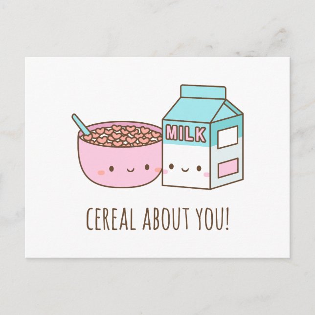 Postal Cereal Cute Acerca De Tu Día de San Valentín (Anverso)