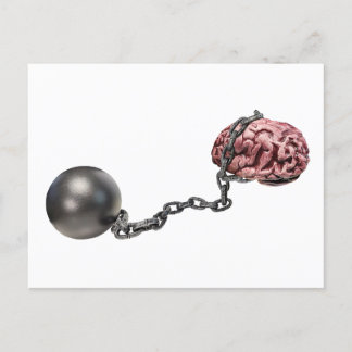 Postal Cerebros con pelota y cadena