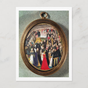 Postal Ceremonia de Maundy isabelina, c.1560 (p/c en vel)