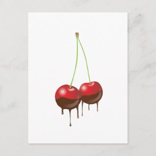 Postal Cerezas de chocolate