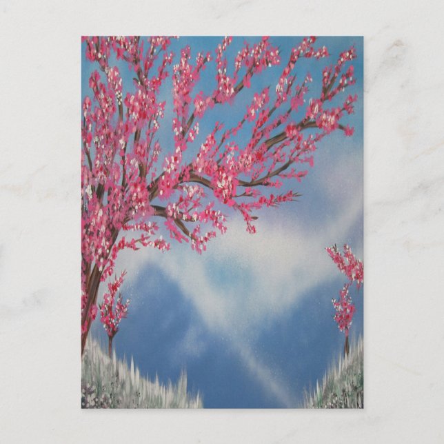Postal Cerezo en flor (Anverso)