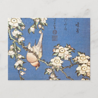Postal Cerezo y toro llorosos por Hokusai