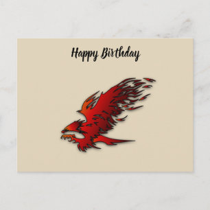 Postal Cernícalo de avena roja y negra personalizado colo